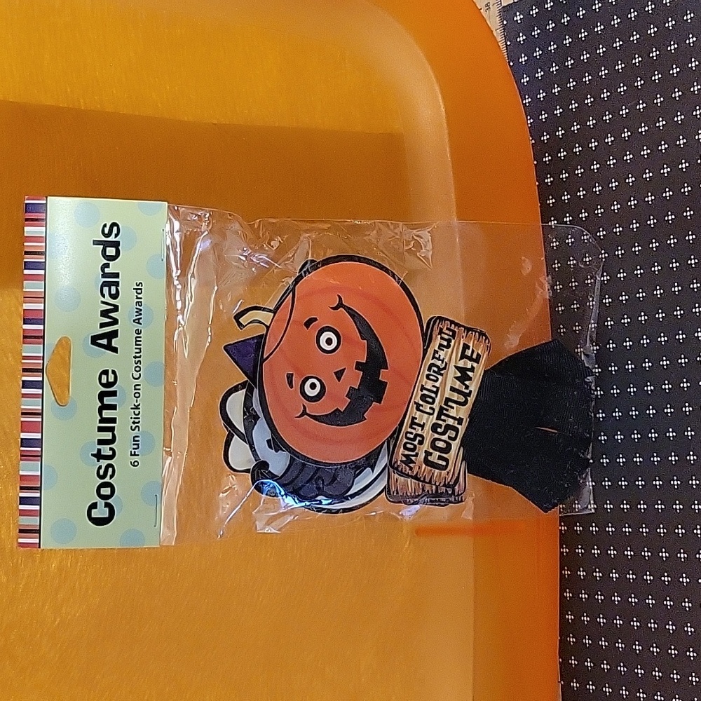 Vintage New Old Stock Halloween Party Black Ribbon Costume Award